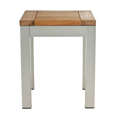 Jan Kurtz - Quadrat Hocker - Aluminium | Teak Jan Kurtz - Quadrat Hocker - Aluminium | Teak