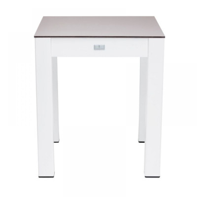 Jan Kurtz - Quadrat Hocker - Weiß | HPL Taupe/Lavendel Jan Kurtz - Quadrat Hocker - Weiß | HPL Taupe/Lavendel