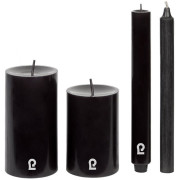 Lambert - Kerze Rund H 15 cm (2er Set) - Schwarz