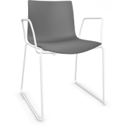 Arper - Catifa 46 0278 Kufenstuhl mit Armlehnen einfarbig - Anthrazit | Weiß