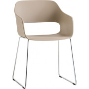 Pedrali - Babila 2745 Armlehnstuhl Kufen - Orange | Verchromt