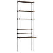 Moebe - Shelving System s.255.1.E Regal -  Einfach - Eiche geräuchert / Edelstahl