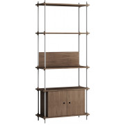 Moebe - Shelving System s.200.1.B Regal -  Einfach - Eiche geräuchert / Edelstahl