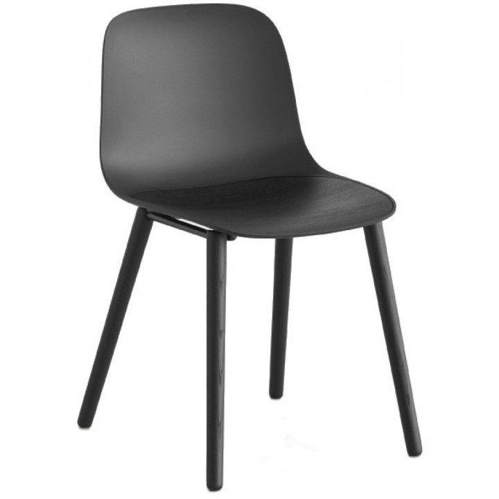 La Palma - Seela Stuhl schwarz lackiert mit Beinen aus schwarzem Holz - Holz schwarz gebeizt (Sitzschale: Polypropylen) La Palma - Seela Stuhl schwarz lackiert mit Beinen aus schwarzem Holz - Holz schwarz gebeizt (Sitzschale: Polypropylen)