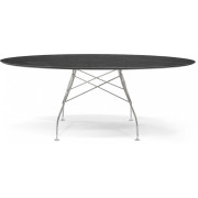 Kartell - Glossy Tisch oval 192 cm - Schwarz / Verchromt