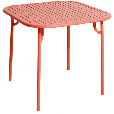 Petite Friture - Week-End Tisch quadratisch mit Lamellen - Koralle Petite Friture - Week-End Tisch quadratisch mit Lamellen - Koralle