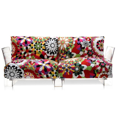Kartell - Pop Missoni 2er Sofa - Vevey Rottöne | Transparent Kartell - Pop Missoni 2er Sofa - Vevey Rottöne | Transparent