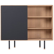 Gazzda - Fina Kommode 118 mit Tür - Schwarz / Eiche Weiß geölt