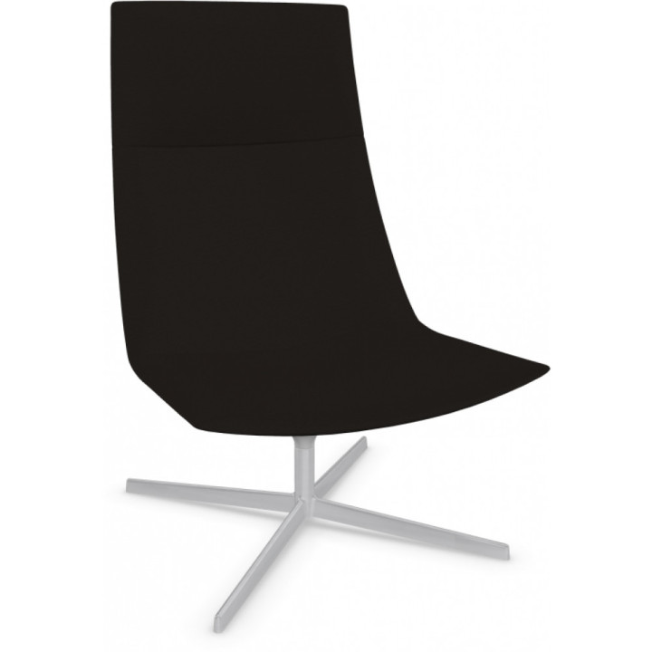 Arper - Catifa 70 2007 Loungesessel drehbar - Weichleder Schwarz Arper - Catifa 70 2007 Loungesessel drehbar - Weichleder Schwarz