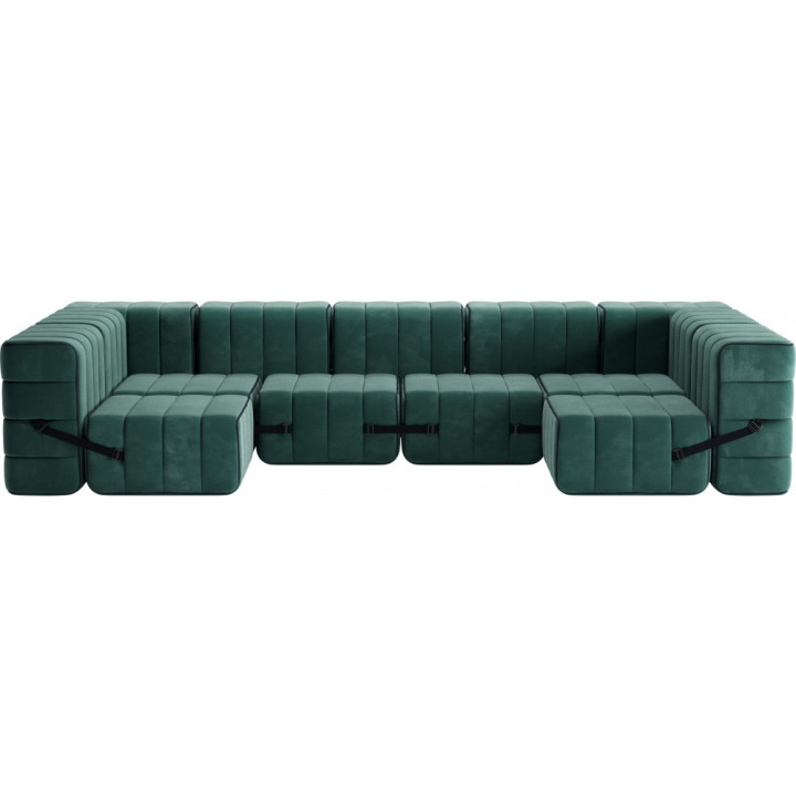 Ambivalenz - Curt Sofa Set 15 - Serpentine Grün (Barcelona V3347/39) Ambivalenz - Curt Sofa Set 15 - Serpentine Grün (Barcelona V3347/39)