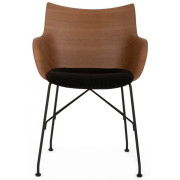 Kartell - Q/Wood Soft Armlehnstuhl - Dunkles Holz / Schwarz