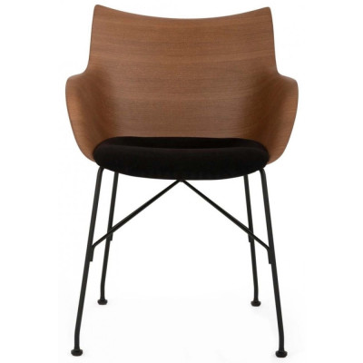 Kartell - Q/Wood Soft Armlehnstuhl - Dunkles Holz / Schwarz Kartell - Q/Wood Soft Armlehnstuhl - Dunkles Holz / Schwarz