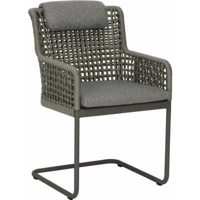 Stern - Greta Freischwingersessel - Anthrazit / Kordel Platin / Kissen Seidengrau Stern - Greta Freischwingersessel - Anthrazit / Kordel Platin / Kissen Seidengrau