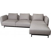 Cane-line - Aura Sofa 3-Sitzer mit hohen Armlehnen & Chaise Longue rechts - Hellbraun (Essence)