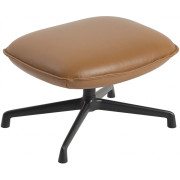 Muuto - Doze Ottomane mit Drehfuß - Refine Leder Cognac / Anthrazitschwarz