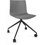 Arper - Catifa 46 0369 Stuhl mit Rollen fest einfarbig - Anthrazit | Schwarz