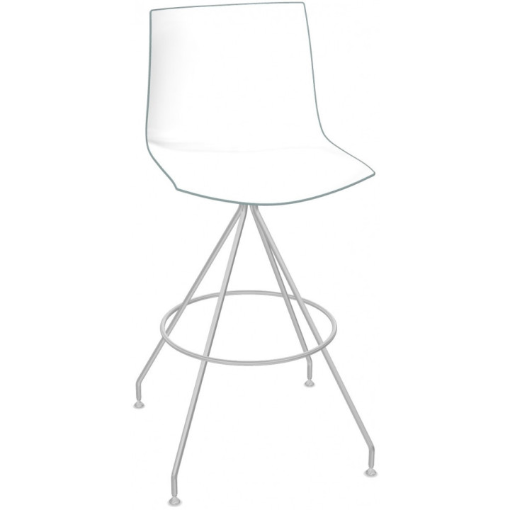 Arper - Catifa 46 0487 Barhocker zweifarbig H 73cm - Weiß-Petrol Arper - Catifa 46 0487 Barhocker zweifarbig H 73cm - Weiß-Petrol