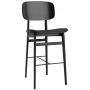 Norr11 - NY11 Thekenstuhl mit Sitzpolsterung und Rückenlehne - Schwarz | Anthrazit 21003 (Dunes)