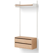 New Works - Wardrobe Regal 1 mit Schubladen - Eiche / Weiß