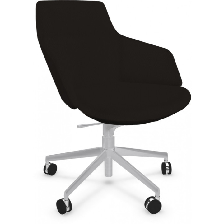 Arper - Aston Conference 1930 Stuhl mit Rollen - Weichleder Schwarz Arper - Aston Conference 1930 Stuhl mit Rollen - Weichleder Schwarz