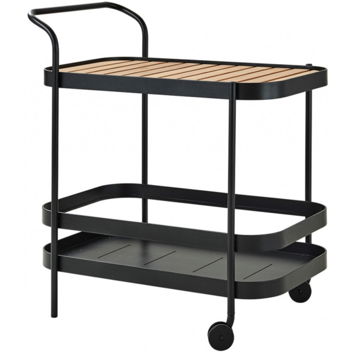 Cane-line - Roll Barwagen inkl. Einliegeplatte - Lavagrau Cane-line - Roll Barwagen inkl. Einliegeplatte - Lavagrau