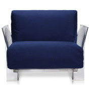 Kartell - Pop Outdoor Sessel - Sunbrella Blau | Transparent