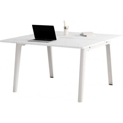 TIPTOE - New Modern Open-Space Schreibtisch 2 Plätze - 130x140 cm | Recycelter Kunststoff | Cloudy White TIPTOE - New Modern Open-Space Schreibtisch 2 Plätze - 130x140 cm | Recycelter Kunststoff | Cloudy White