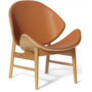 Warm Nordic - The Orange Loungesessel Komplett gepolstert - Cognac Challenger 046 (Gestell: Eiche geölt)