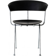 Magis - Officina Stuhl - Verzinkt/ Leder Schwarz