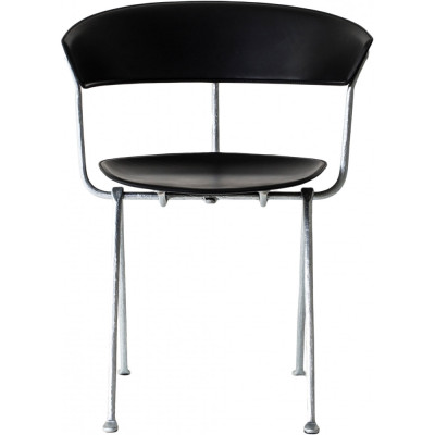 Magis - Officina Stuhl - Verzinkt/ Leder Schwarz