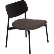 Petite Friture - Fromme Wood Lounge Stuhl gepolstert - Schwarz / Rohi Shake