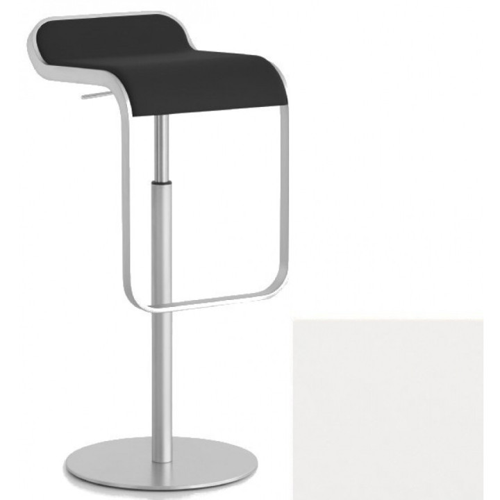 La Palma - Lem Barhocker Höhenrückverstellung matt verchromt - Leder Weiß La Palma - Lem Barhocker Höhenrückverstellung matt verchromt - Leder Weiß