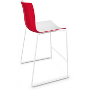 Arper - Catifa 46 0474 Barhocker zweifarbig H 64cm - Weiß-Rot | Weiß