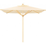 Weishäupl - Klassiker Sonnenschirm 300x300 cm mit Flaschenzug und Knick - Natur (01) | mit Schutzhülle