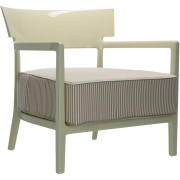 Kartell - Cara Outdoor Sessel Gestell glänzend - Gestell Beige / Sitz Grün