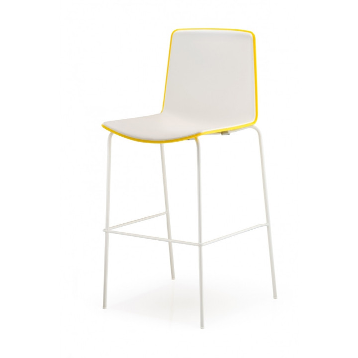 Pedrali - Tweet 892 Barhocker - Orange/Weiß | Schwarz Verchromt Pedrali - Tweet 892 Barhocker - Orange/Weiß | Schwarz Verchromt