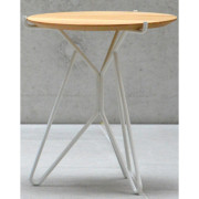 Jan Kurtz - Triad Beistelltisch - Ø40cm -  H48cm | Nussbaum | Weiß