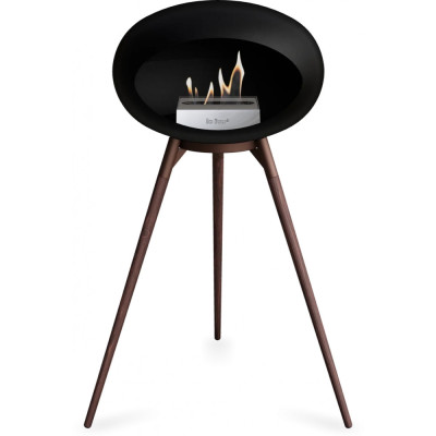 Le Feu - Dome Ground High Bioethanol-Kamin Schwarz - Mocca | Eiche geräuchert | Stahl