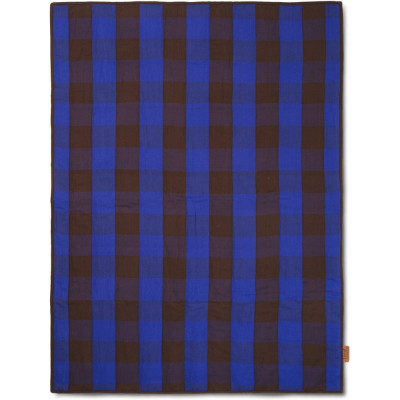 Ferm Living - Grand Steppdecke - Choco/Hellblau Ferm Living - Grand Steppdecke - Choco/Hellblau