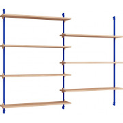 Moebe - Wall Shelving ws.115.2 Wandregal -  Doppelt - Eiche/Tiefblau