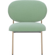 Pedrali - Blume 2951 Lounge Sessel Aluminium Rohrgestell - Hellgrün G183 (Gestell: Messing)