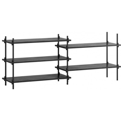 Moebe - Shelving System s.65.2.A Regal -  Doppelt - Schwarz/Schwarz Moebe - Shelving System s.65.2.A Regal -  Doppelt - Schwarz/Schwarz