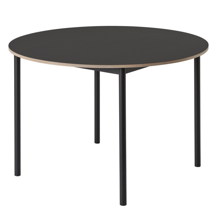 Muuto - Base Tisch Rund - Schwarz (Linoleum)