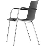 Thonet - S 160 SPF Armlehnstuhl - Step 60999 Schwarz (Schale: RAL 7021 Schwarzgrau)