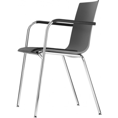 Thonet - S 160 SPF Armlehnstuhl - Step 60999 Schwarz (Schale: RAL 7021 Schwarzgrau) Thonet - S 160 SPF Armlehnstuhl - Step 60999 Schwarz (Schale: RAL 7021 Schwarzgrau)