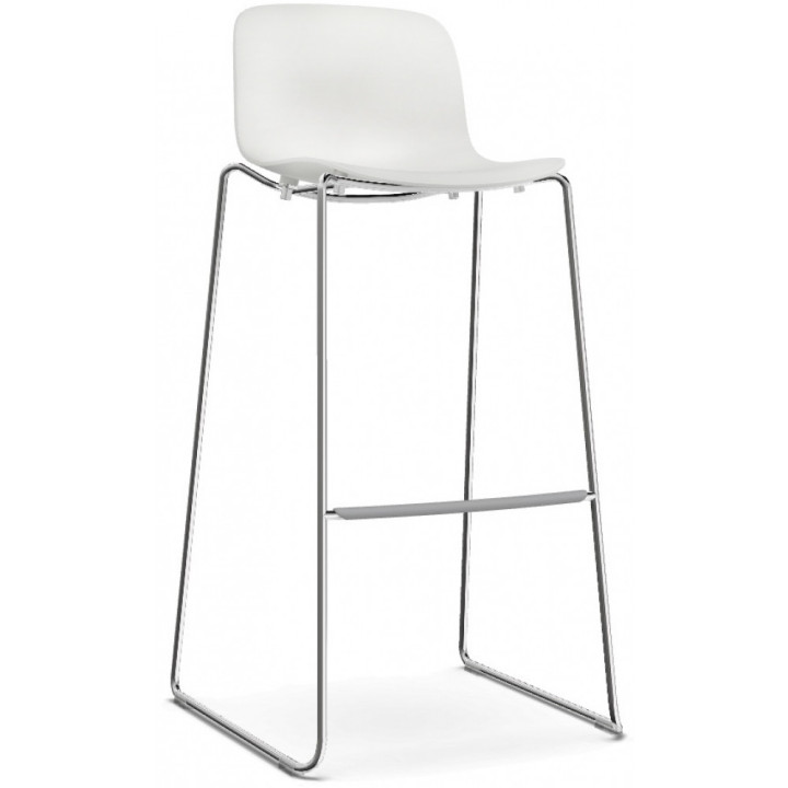 Magis - Troy Kufenhocker - 77 cm | Weiß - Verchromt Magis - Troy Kufenhocker - 77 cm | Weiß - Verchromt