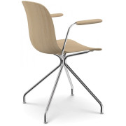 Magis - Troy Armlehnenstuhl Kreuzfuß Buche - Natur - Verchromt