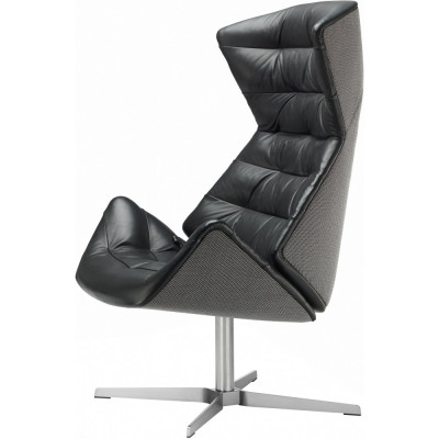 Thonet - 808 Lounge-Sessel - Nappaleder 622 Nero / Revive 154 (Gestell: Chrom) Thonet - 808 Lounge-Sessel - Nappaleder 622 Nero / Revive 154 (Gestell: Chrom)