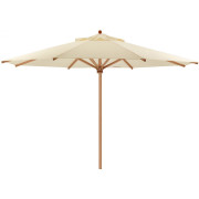 Weishäupl - Teak Sonnenschirm Ø400 cm mit Flaschenzug - Natur (01) | ohne Schutzhülle