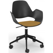 Houe - Falk Drehsessel mit Rollen - Dunklgelb (Cura)